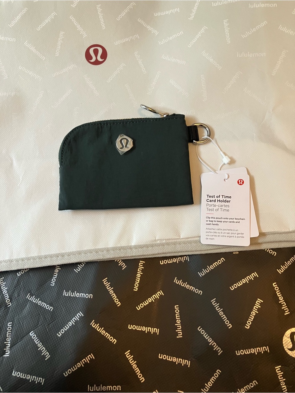 NWT Lululemon Test of Time Card Holder, RAINFOREST GREEN